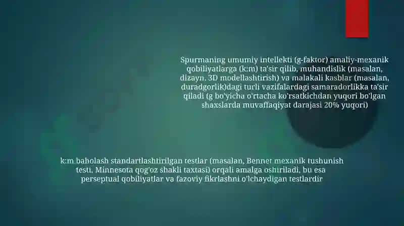Intellektual sohaning nazariy talqini Ch.Spirmen va F. Vernon modellari asosida 5