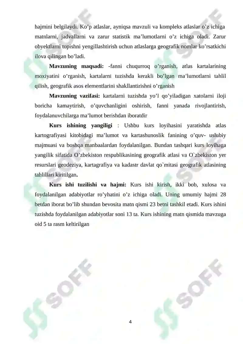 ATLAS KARTALARINI TUZISH, GEOGRAFIK ASOS ELEMENTLARINI SHAKLLANTIRISH 5