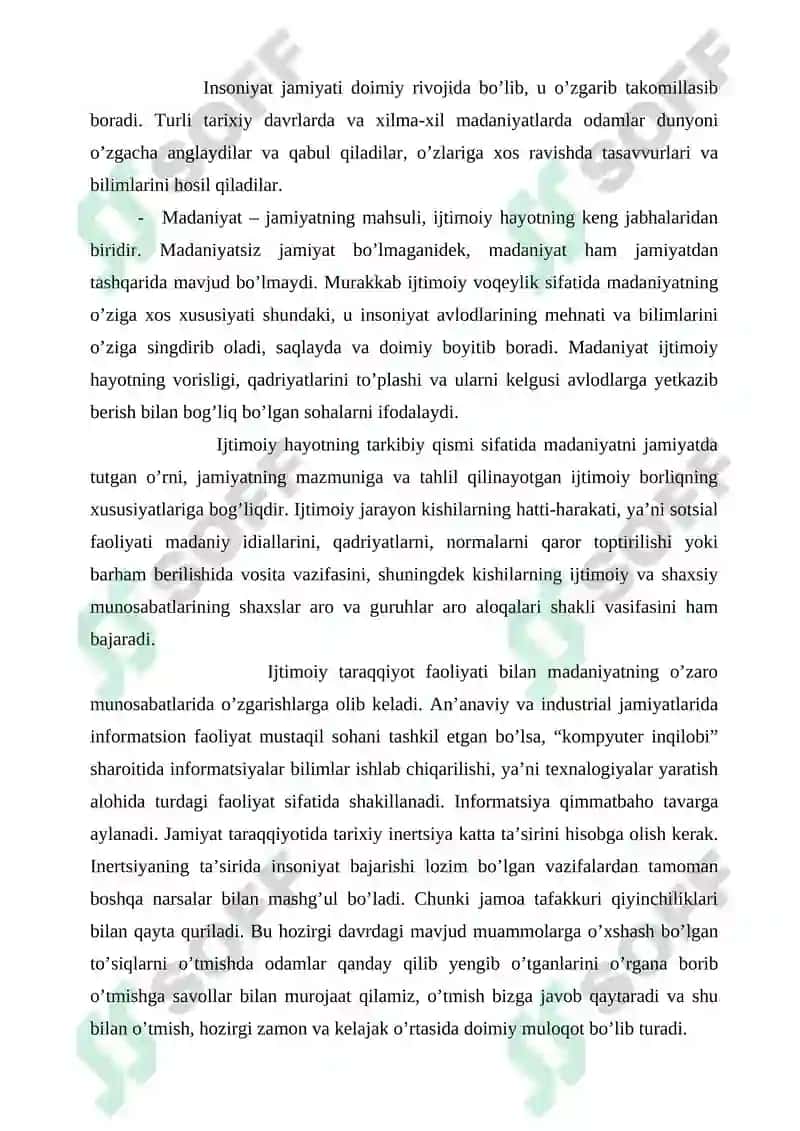 Madaniyat va uning jamiyat hayotidagi o’rni 5