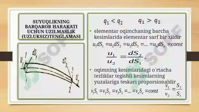 IDEAL SUYUQLIK ELEMENTAR OQIM NAYCHASIUCHUN D.BERNULLI TENGLAMASI VA UNING XADLARINING MA’NOSI 5