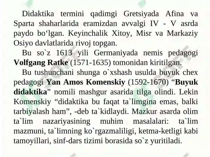 Didaktikaning maqsad va vazifalari. Didaktikaning ijtimoiy va fiziologik asoslari 5