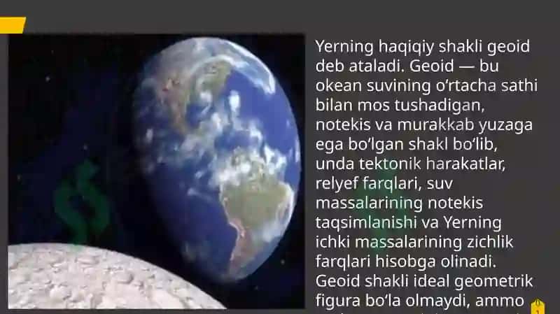 Masofa o'lchashga Yer egriligini ta'siri. Kartografik proeksiyalar to'g'risida qisqacha ma'lumot 5