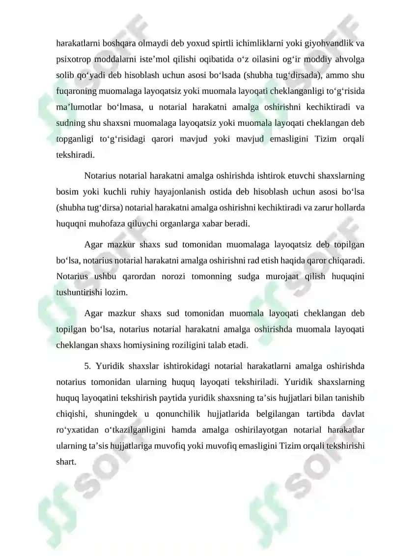 Notarial harakatlarni amalga oshirishning umumiy qoidalari 5
