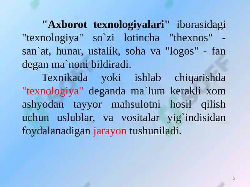 Axborot kommunikatsiya texnologiyalari 5