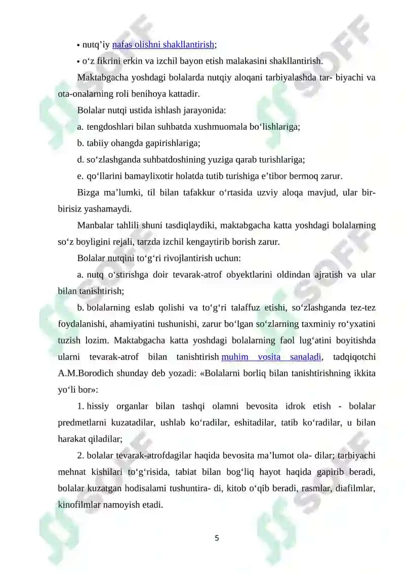 Maktabgacha yoshdagi bolalar nutqini rivojlantirishning ilmiy-pedagogik shart-sharoitlari. 5