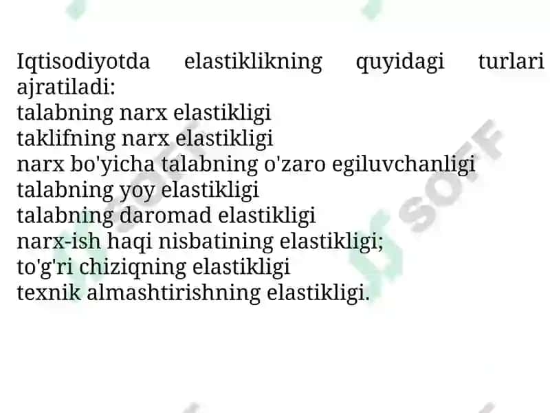 Taklif va talab elastikligi 5
