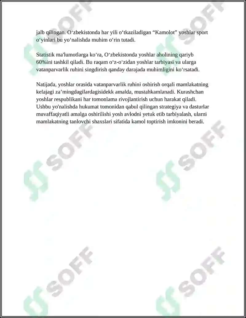 DAVLATIMIZDA YOSH AVLODNI TARBIYALASH VA SOG'LIGINI HIMOYA QILISH YO'LIDA OLIB BORAYOTGAN ISHLARI 5
