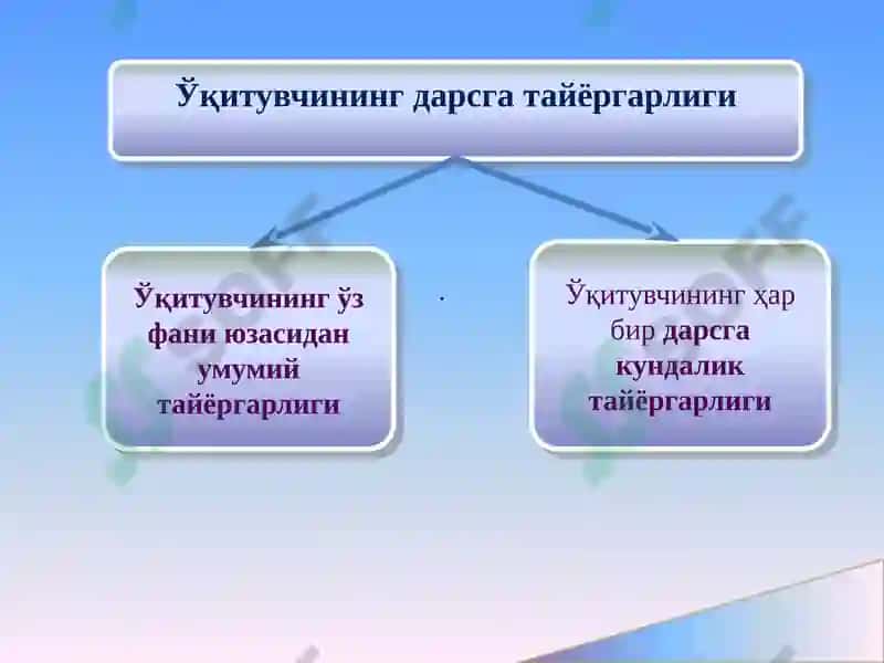 Pedagogik dars jarayonini tashkil etishdagi mahorati va tarbiyaviy ishlarni tashkil etish. 5