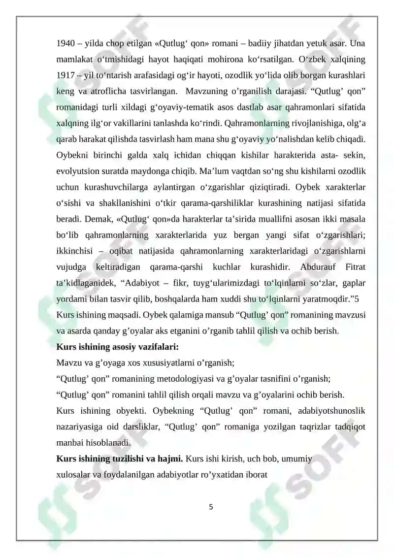 Qutlugʻ qon romanini o‘qitish 5