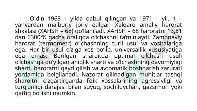 Harorat va bosimni o'lchash 5