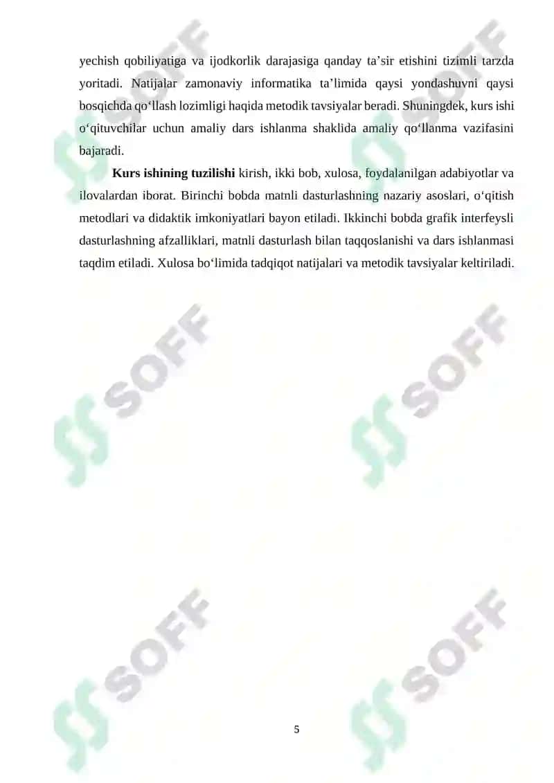 Matnli va grafik interfeysda dasturlashni taqqoslash metodikasi 5