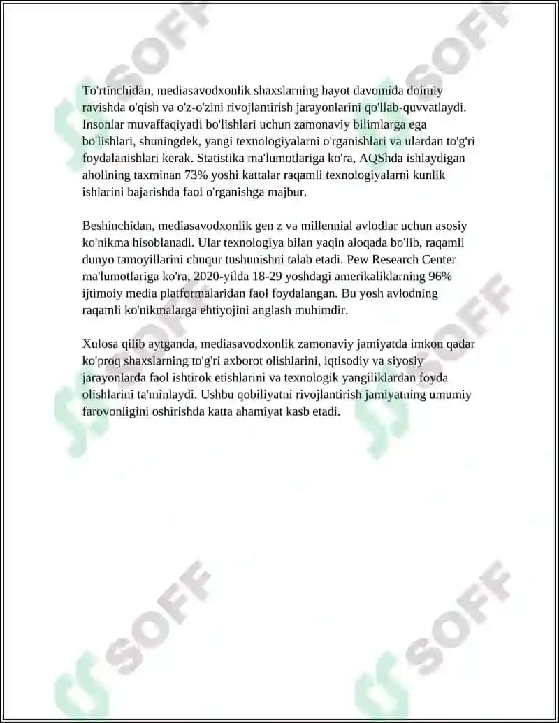 TA'LIMNI AXBOROTLASHTIRISH SHAROITIDA TALABALARDA MEDIASAVODXONLIKNI RIVOJLANTIRISH 5