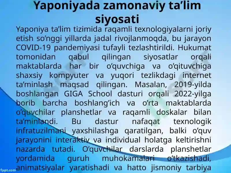 YAPONIYA DAVLATIDA TA’LIMNI RIVOJLANISHI VA YAPANOYIDA SPORTNI RIVOJLANISHI 5