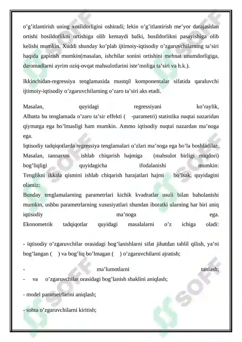 Ekonometrika fanining mohiyati, vazifalari va predmeti 5