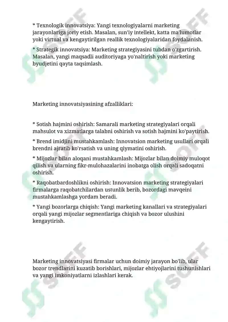 Taklifni oshiradigan innovatsiya va texnologiyalar 5
