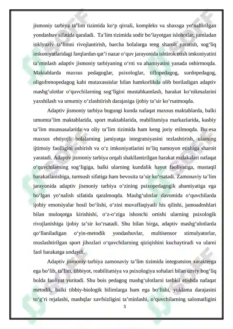 Adaptiv jismoniy tarbiya bo‘yicha o‘rgatish usullari 5