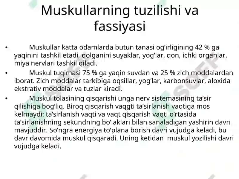 Muskullarning tuzilishi vafassiyasi 5
