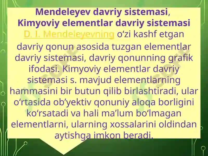 Mendeleyev davriy sistemasi 5
