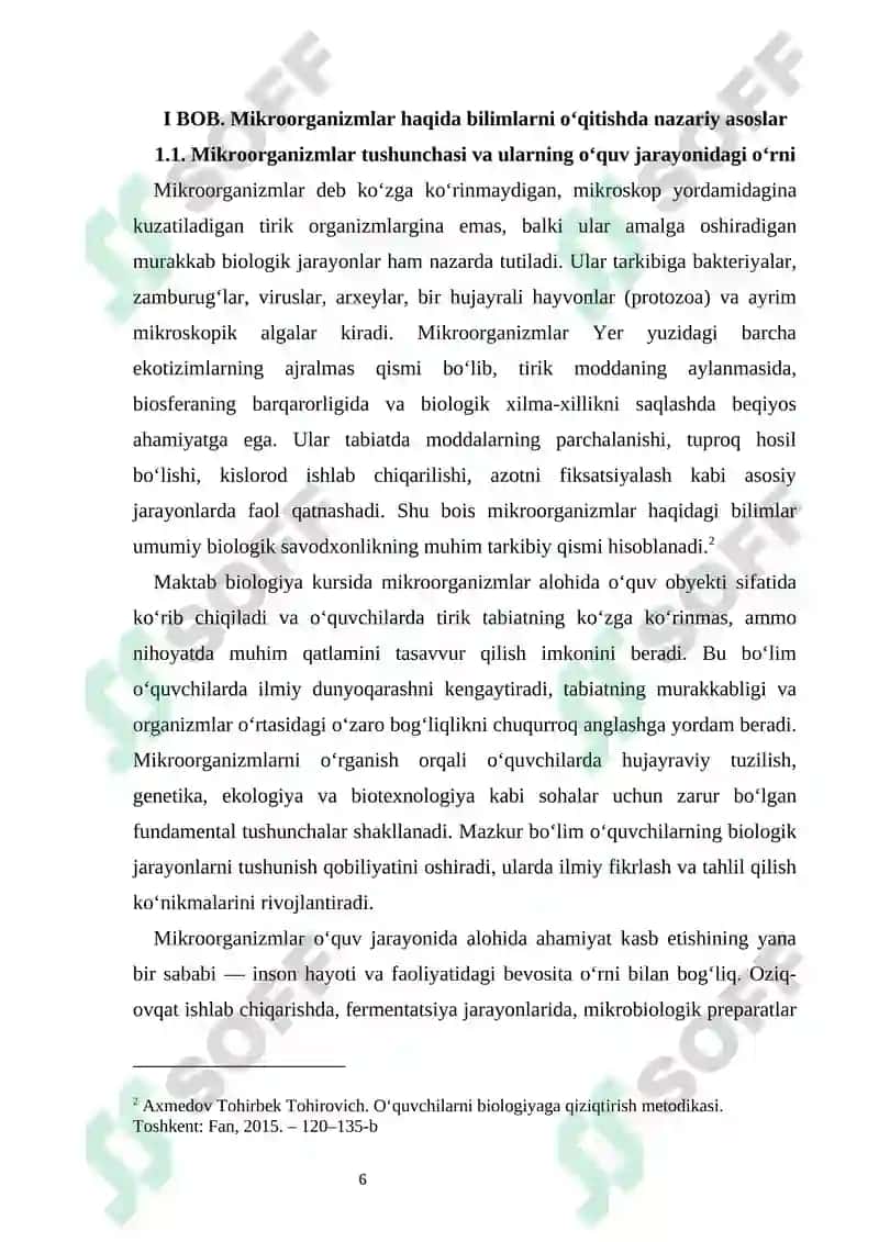Mikroorganizmlar haqida bilimlarni o‘quvchilarga yetkazishda vizual vositalardan foydalanish metodikasi 5