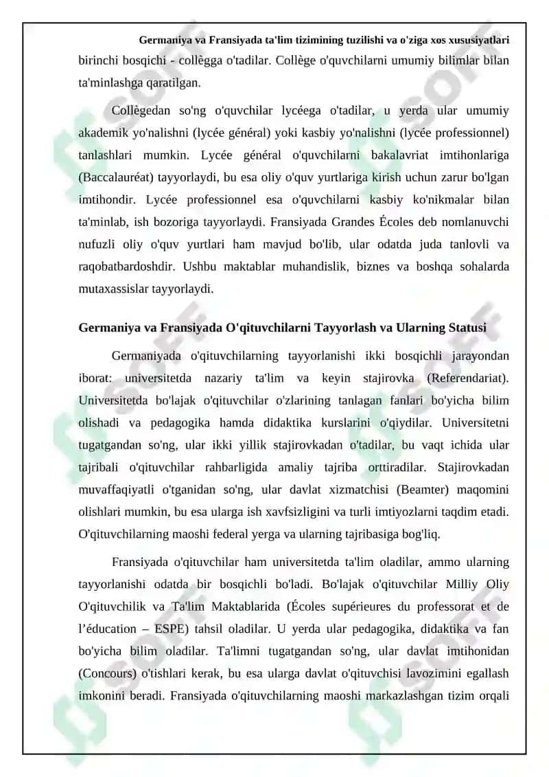 Germaniya va Fransiyada ta'lim tizimining tuzilishi va o'ziga xos xususiyatlari 5