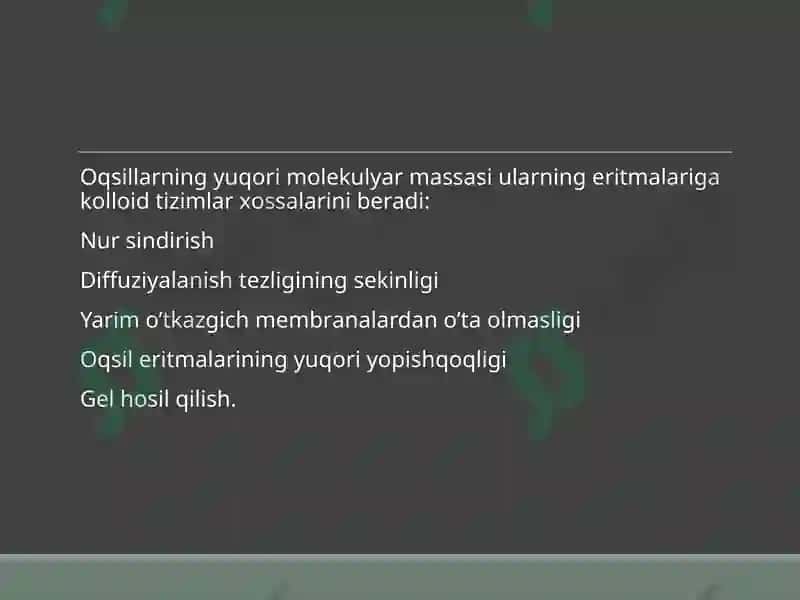 Oqsillarning Fizik-Kimyoviy Xususiyatlari 5