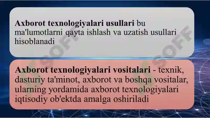AXBOROT TEXNOLOGIYALARI VA MENEJMENT UNIVERSITETI“Axborot texnologiyalari” kafedrasiFan: “Iqtisodiyotda axborot-kommunikatsion tеxnologiyalar va tizimlar”Ma`ruzachi: dotsent M.S.OrtiqovQarshi -2025 2-MA`RUZA. “AXBOROT TEXNOLOGIYA-LARINING INFRATUZILMALARI” 5