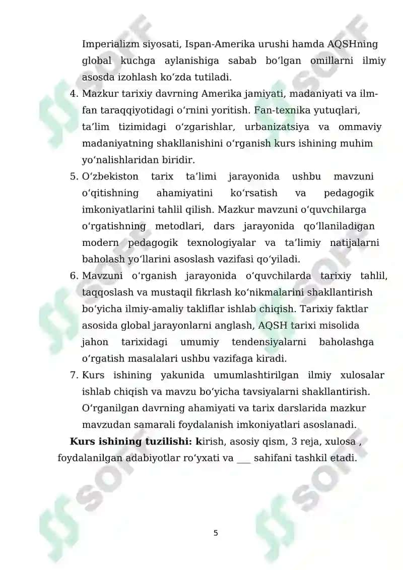 “XIX asr oxiri XX asr boshlarida Amerika Qo‘shma. 5