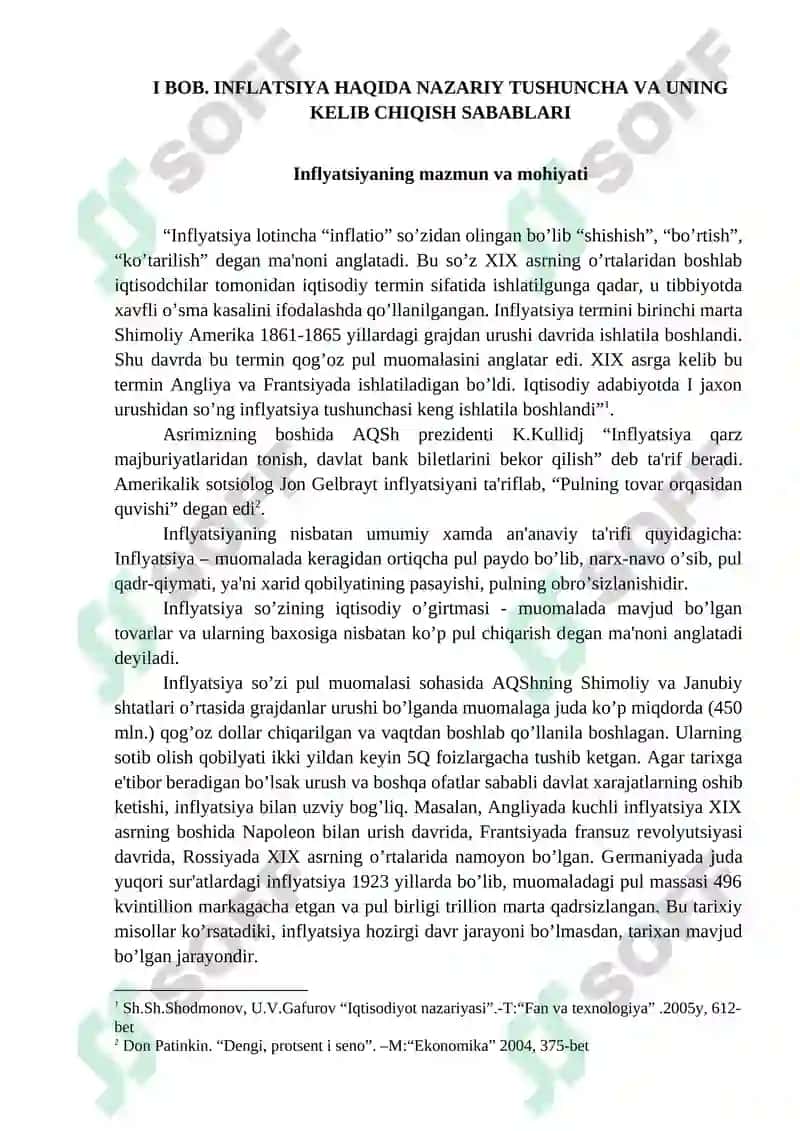 INFLYATSIYA MOHIYATI VA KELIB CHIQISH SABABLARI. 5