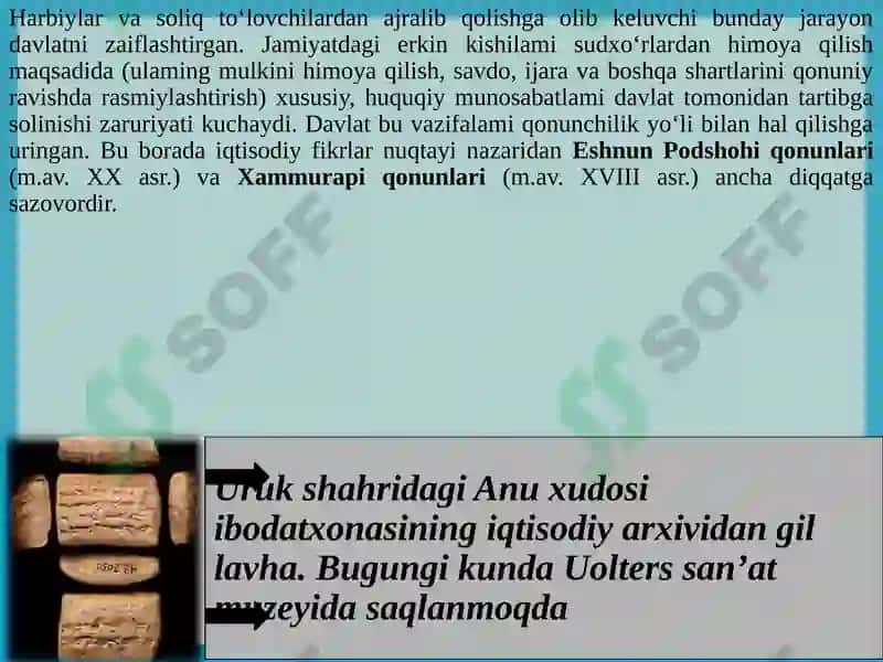 Qadimgi Sharqdagi iqtisodiy g‘oyalar 5