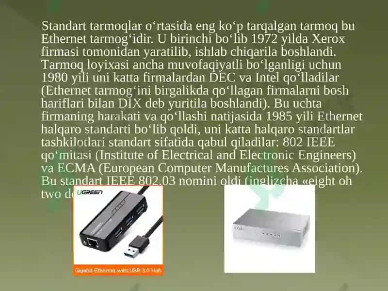 Ethernet vа Fast Ethernet tаrmоq аrхitеkturаsi 5