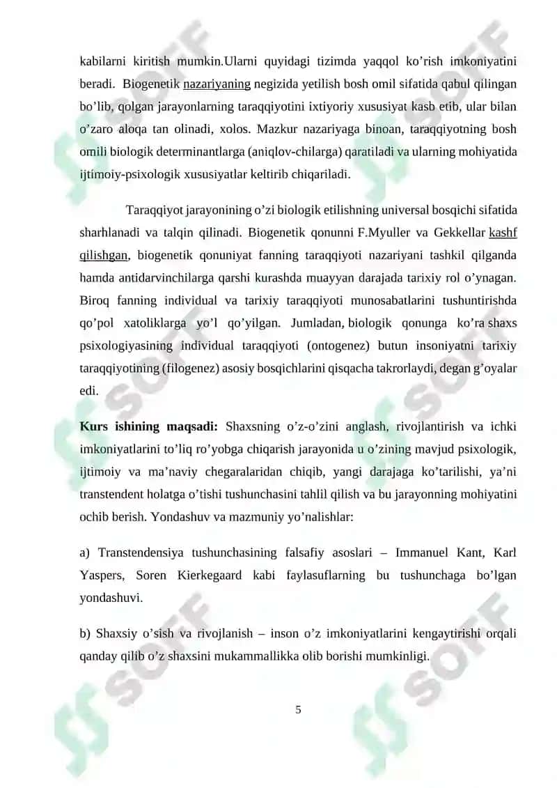 Shaxsning o‘z imkoniyatlari chegarasidan chiqishi (transtendensiya) 5