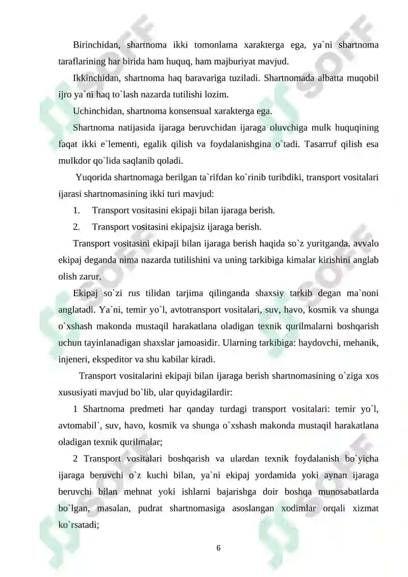 Transport Vositalari ijarasi shartnomasining fuqarolik huquqiy hususiyatlari 5