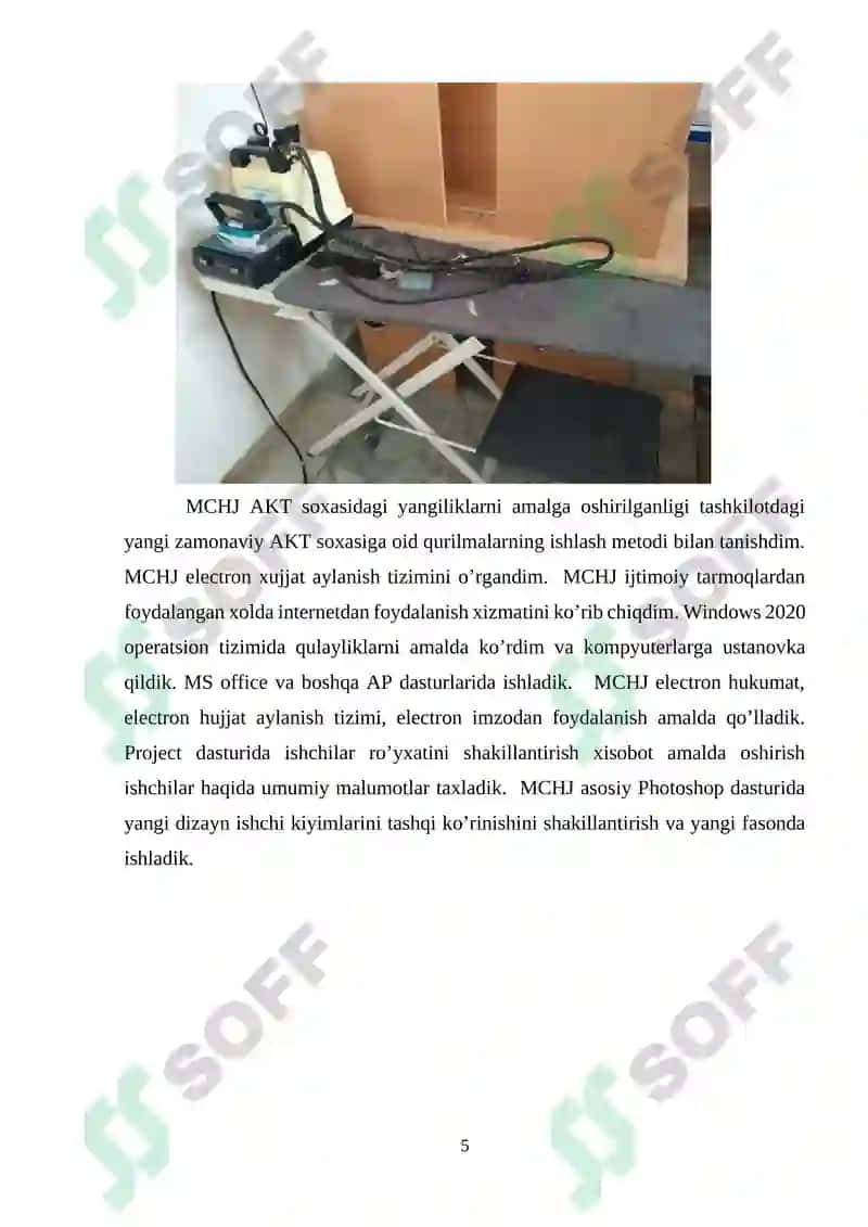 Xususiy korxona amaliyot hisobot 5