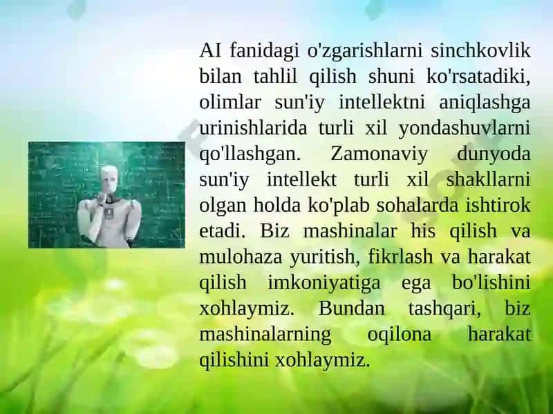 Iqtisodiyotning turli tarmoqlaridasun’iy intellekt texnologiyalaridan foydalanish imkoniyatlari 5
