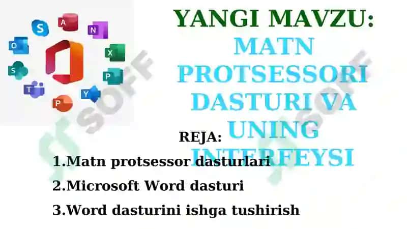 Ochiq dars ishlanmasi: Informatika va AT fanidan 5