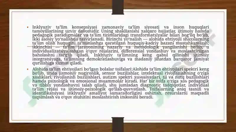 Chet elda alohida talim ehtiyojlari boʻlgan bolalarning inklyuziv taʼlimi 5