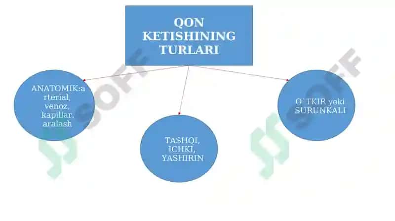 Qon ketish turlari.Qon ketishini to`xtatish usullari 5
