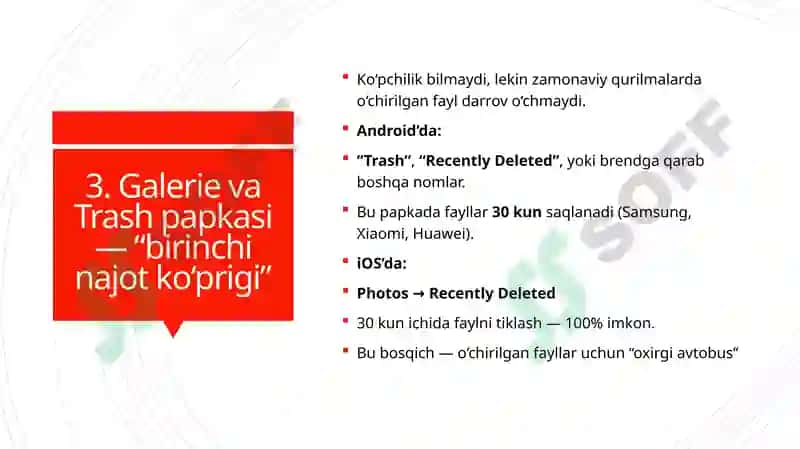 Mobil qurilmalarda (Android/iOS) o‘chirilgan fayllarni qayta tiklash 5
