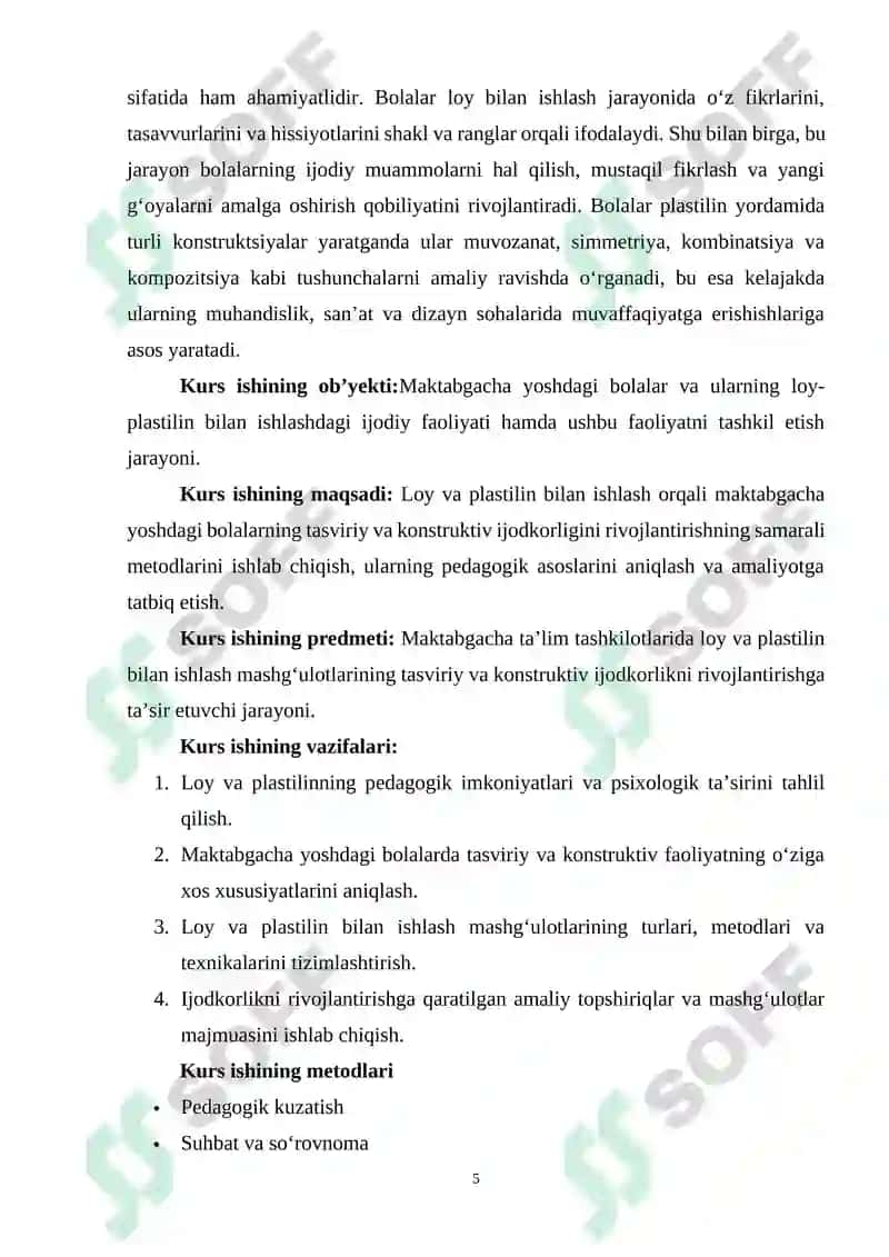 Loy va plastilin yordamida bolalarda tasviriy va konstruktiv ijodkorlikni rivojlantrish 5