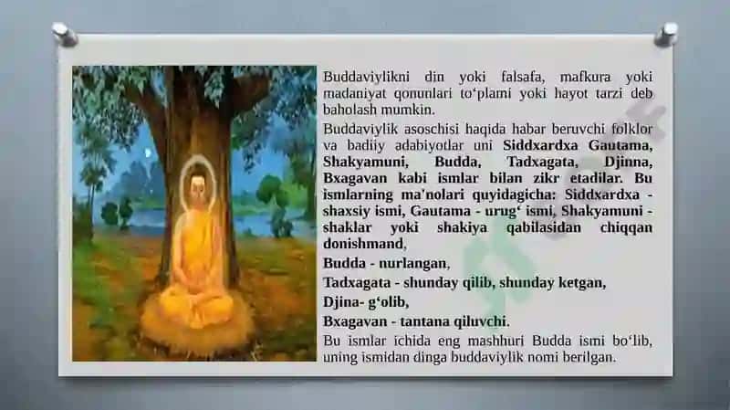 Buddizm dini tarixi va asosiy g'oyalar 5