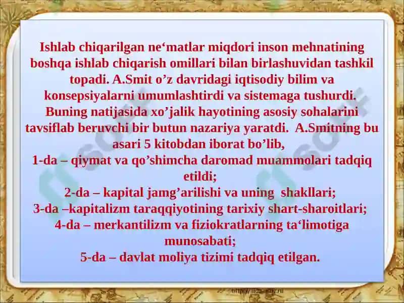Angliya va fransiya klassik maktabning rivojlanishi 5