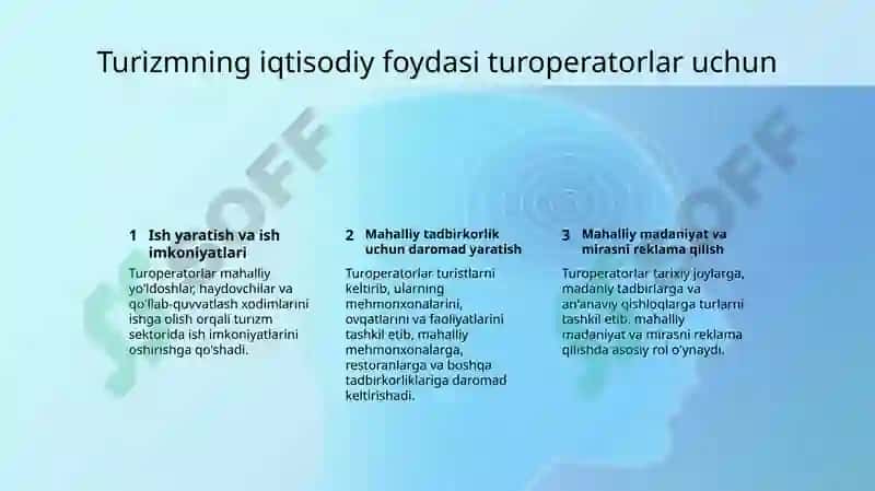 Turizmning iqtisodiy ahamiyatini oshirishda turoperatorlarning o'rni 5