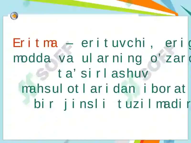 Eritmalar va ularning konsentratsiyalari haqida tushuncha 5