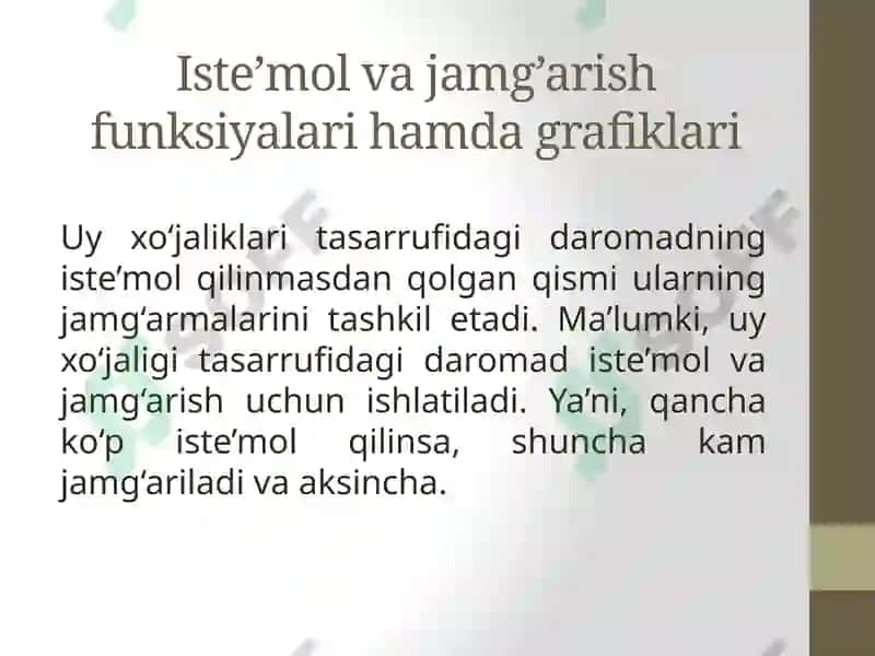 Iste’mol va jamg‘arish 5