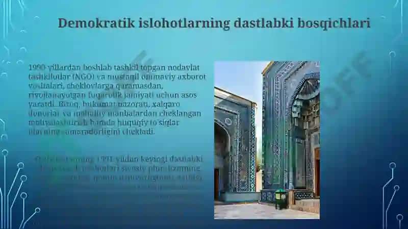 O'zbekiston demokratik fuqarolik jamiyati asoslarining shakillanishi 5