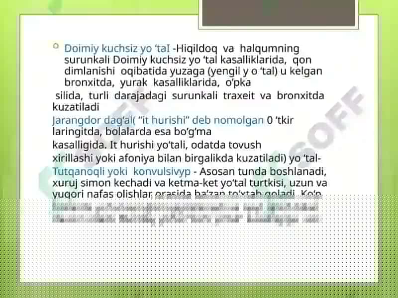 Nafas olish sistemasi tekshirish usullari. 5