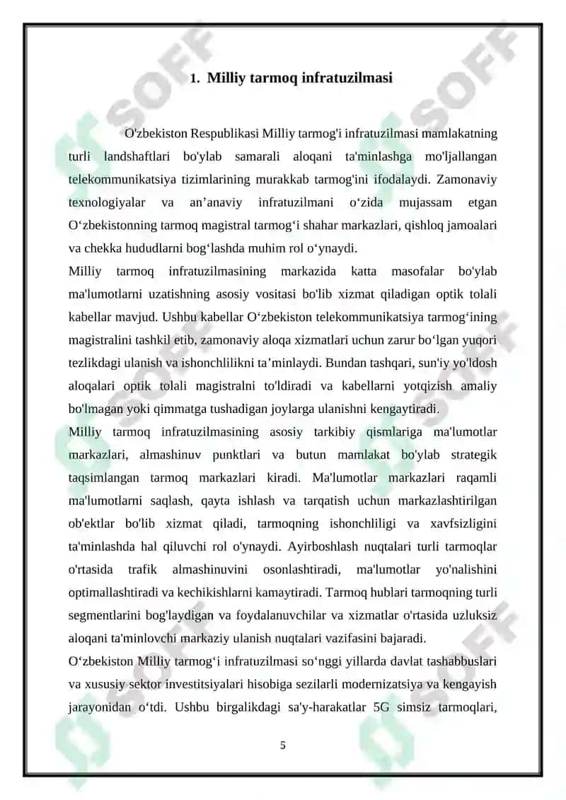 O‘ZBEKISTON RESPUBLIKASI MILLIY TARMOG‘I 5