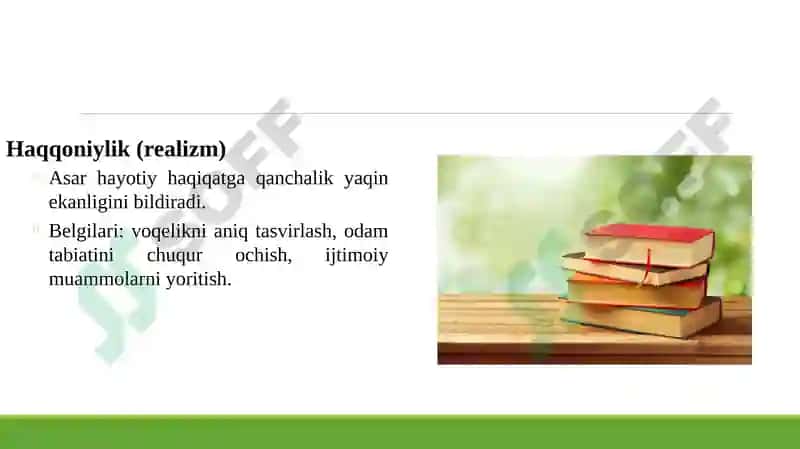 "Adabiyot nazariyasi"kitobidan "Adabiy-estetik kategoriyalar"boʻlimini oʻrganish 5