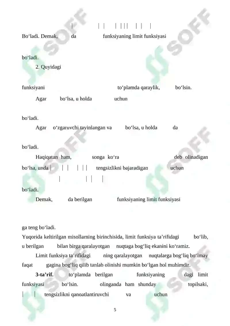 Parametrga bog'liq xosmas integrallar va ularning xossalari. 5