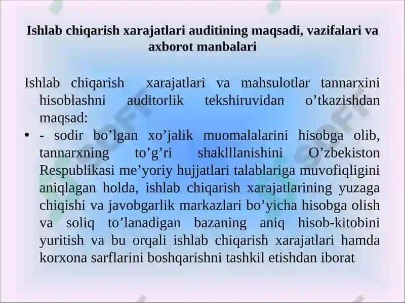 Ishlab chiqarish jarayoni audit 5